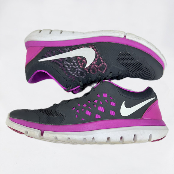 Nike Flex 2015 Run Shoes 709021-001 Women Size 8.5 Fuchsia Lace Up Lightweight - Picture 6 of 13